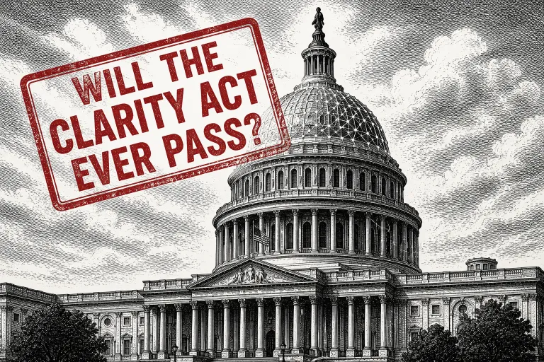 clarity act stamp over white house