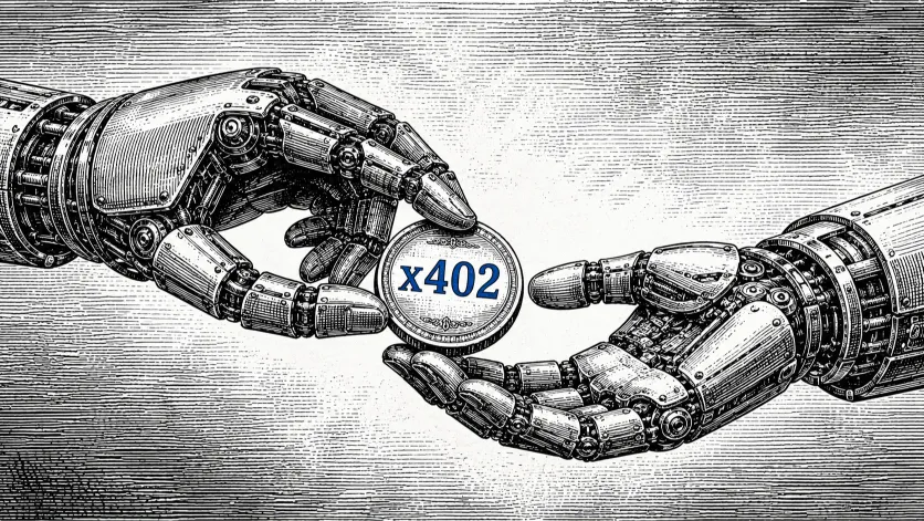 Bridge representing the x402 protocol connecting requests and payments